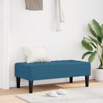 vidaXL Banc Bleu 113x57x39 cm Velours