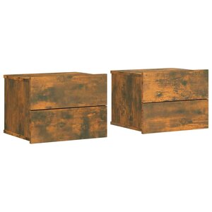 vidaXL Tables de chevet 2 Pièces Chêne fumé 40x30x30 cm Bois d'ingénierie