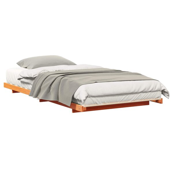 vidaXL Cadre de lit surélevé Marron cire 80 x 210 cm