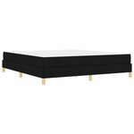 vidaXL Lit à ressorts Noir  Marron 180 x 200 cm Tissu  Bois Engineered
