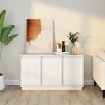 vidaXL Buffet Blanc 111x34x60 cm Bois massif de pin