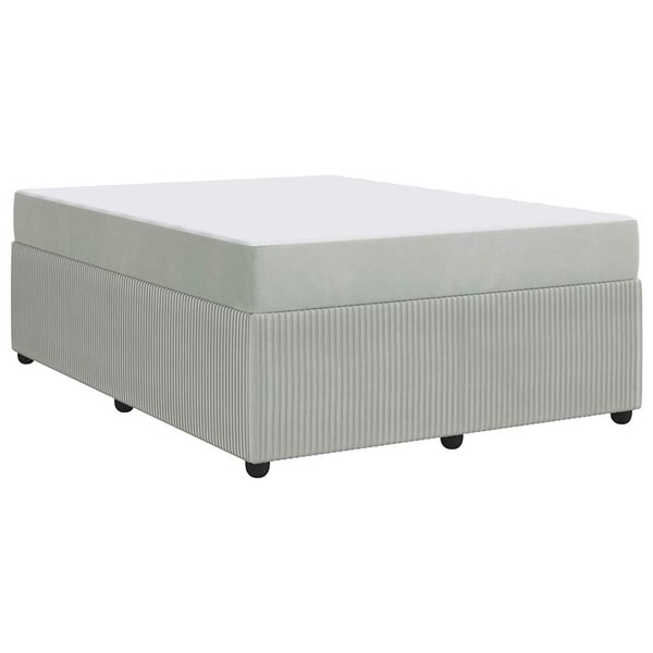 vidaXL Cadre de lit avec matelas Gris clair 140 x 200 cm tissu