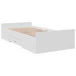 vidaXL Cadre de lit avec tiroirs blanc 100x200 cm bois d'ingénierie