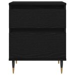 vidaXL Cabinet de chevet avec tiroir 2 Pièces Chêne noir 40 x 35 x 50 cm