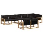 vidaXL Ensemble de canapés d'extérieur 8 Pièces Blanc et noir