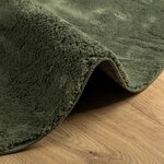 vidaXL Tapis HUARTE à poils courts doux et lavable vert forêt Ø 80 cm