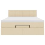 vidaXL Lit ottoman avec matelas et LED crème 140x200 cm tissu