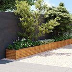 vidaXL Lit surélevé de jardin 1152x50x36 cm acier corten