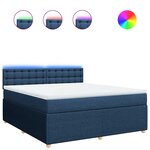 vidaXL Sommier à lattes de lit avec matelas Bleu 180x200 cm Tissu