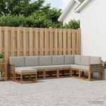 vidaXL Ensemble de canapés d'extérieur 8 pc Naturel et gris clair