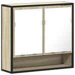 vidaXL Armoire de salle de bain avec miroir Chêne Sonoma 65 x 20 x 60 cm Bois d'ingénierie