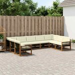 vidaXL Ensemble de canapés d'extérieur 9 pc Naturel et Crème