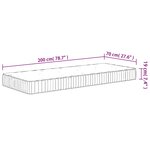 vidaXL Matelas à ressorts ensachés moyen 70x200 cm