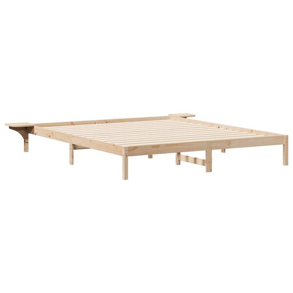 vidaXL Cadre de lit avec tables de chevet Naturel 200 x 220 cm