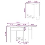 vidaXL Table à dîner 138 x 70 x 73 5 cm Bois d'ingénierie Bois ancien