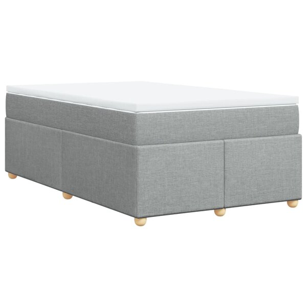 vidaXL Sommier à lattes de lit et matelas gris clair 120x190 cm tissu