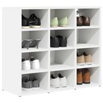 vidaXL Cabinet à chaussures Blanc 77 5 x 30 x 67 cm Bois d'ingénierie