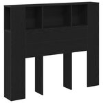 Tête de lit Cabinet Noir Chêne 120x19x104 5 cm Bois d'ingénierie