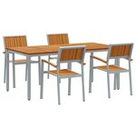 vidaXL Ensemble de salle à manger pour jardin 5 Pièces Gris et marron
