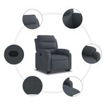 vidaXL Fauteuil inclinable Gris foncé Velours