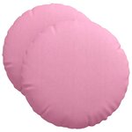 vidaXL Coussins de siège 2 Pièces Rose Ø50 x 19 cm tissu