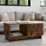 vidaXL Table basse Chêne fumé 90 x 50 x 40 cm Bois d'ingénierie
