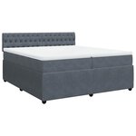 vidaXL Sommier à lattes de lit et matelas Gris foncé 200x200cm Velours