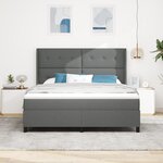 vidaXL Lit box spring avec matelas Gris foncé 180 x 200 cm en tissu