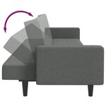 vidaXL Canapé-lit à 2 places avec repose-pied gris foncé tissu