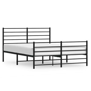 vidaXL Cadre de lit métal sans matelas avec pied de lit noir 140x200cm