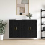 vidaXL Armoire Murale Montage mural 2 Pièces Chêne noir 69 5 x 34 x 90 cm