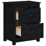vidaXL Table de chevet Noir 50x35x61 5 cm Bois de pin massif