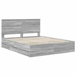 vidaXL Cadre de lit Gris Sonoma 160 x 200 cm Bois Ingénierie