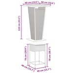 vidaXL Ensemble de bar de jardin 5 Pièces avec coussins gris poly rotin