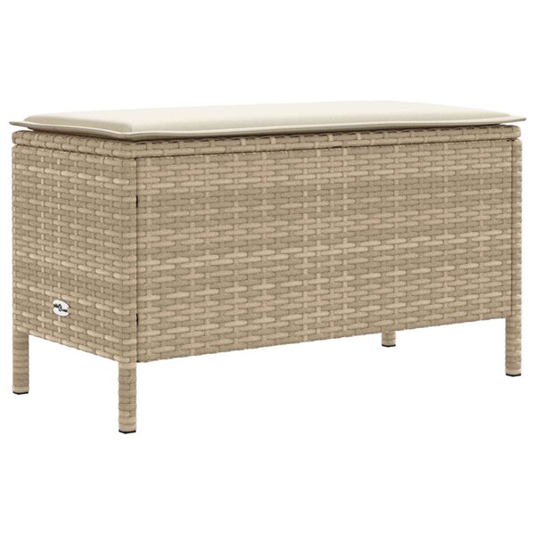 vidaXL Pouf de Jardin Beige et crème 80 x 38 x 42 cm Rotin PE