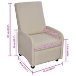 vidaXL Fauteuil pliable crème similicuir