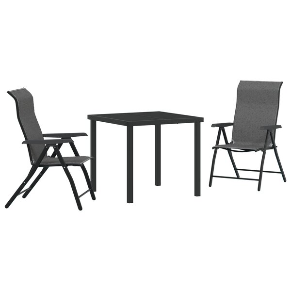 vidaXL Set de jardin 3 pièces gris rotin PE