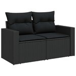 vidaXL Ensemble de canapé de jardin avec coussin 10 Pièces Noir