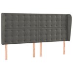 vidaXL Tête de lit avec oreilles Gris foncé 203x23x118/128 cm Velours