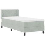 vidaXL Lit à ressorts avec matelas Gris clair 200 x 80 cm Polyester