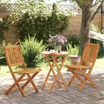 vidaXL Ensemble de bistro pliable 3 Pièces bois d'acacia solide