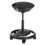 Tabouret de travail dynamique chaise de bureau pivotante ergonomique avec roulettes siège extra large inclinaison à 10° hauteur réglable rembourrage épais noir 12_0001457