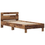 vidaXL Cadre de lit Bois ancien 75 x 190 cm Bois d'ingénierie
