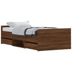 vidaXL Cadre de lit tête de lit et pied de lit chêne marron 90x200 cm
