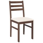 vidaXL Chaises à manger coussins 2 Pièces marron bois massif caoutchouc