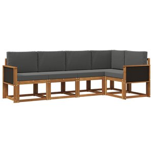 vidaXL Ensemble de canapés d'extérieur 5 pc Naturel et Anthracite