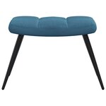 vidaXL Chaise de relaxation avec tabouret Bleu Velours