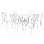 vidaXL Ensemble de salle à manger pour jardin 7 Pièces Blanc Aluminium