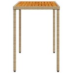 vidaXL Table de jardin avec dessus en bois d'acacia beige 115x54x74 cm
