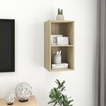 vidaXL Meuble TV mural Chêne sonoma 37x37x72 cm Bois d’ingénierie